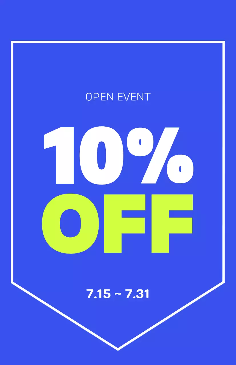 Promosi terbuka baru dengan latar belakang biru dan warna aksen hijau limau