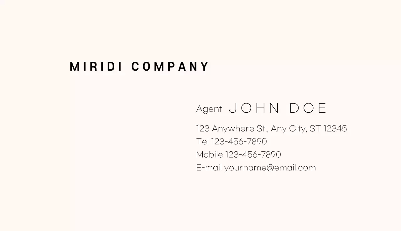 Beige Minimal Business Card