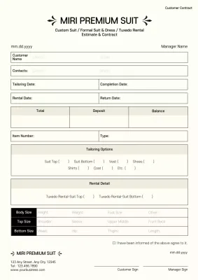 Beige Minimal Suit Contract