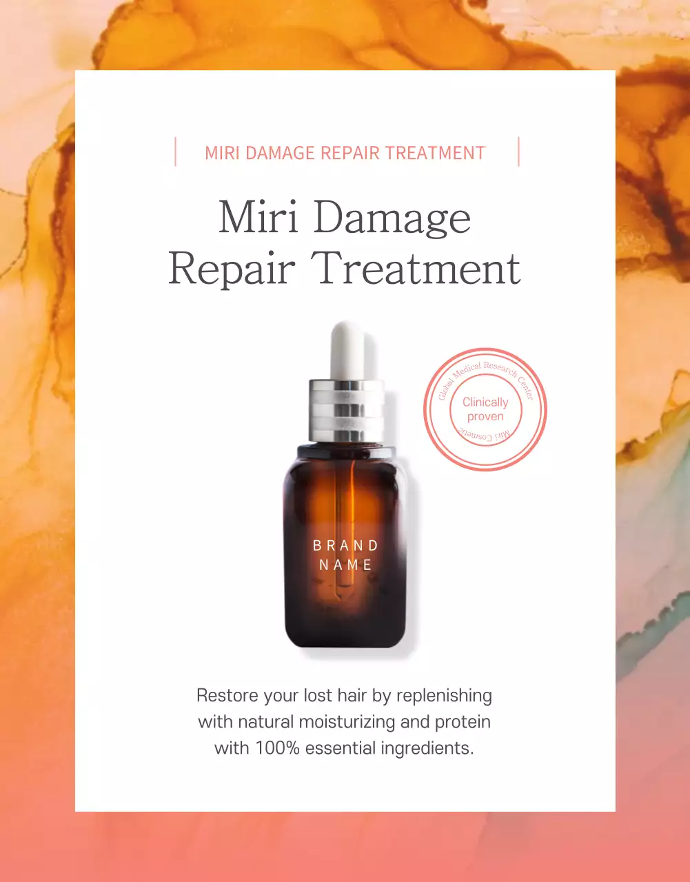 Orange Minimal Hair Promotion Poster