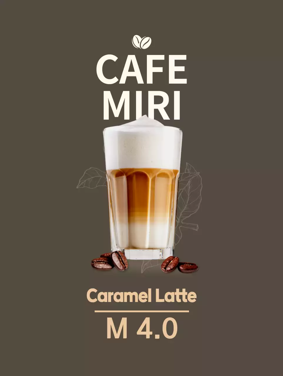 Simple, dark cafe banner in brown and beige