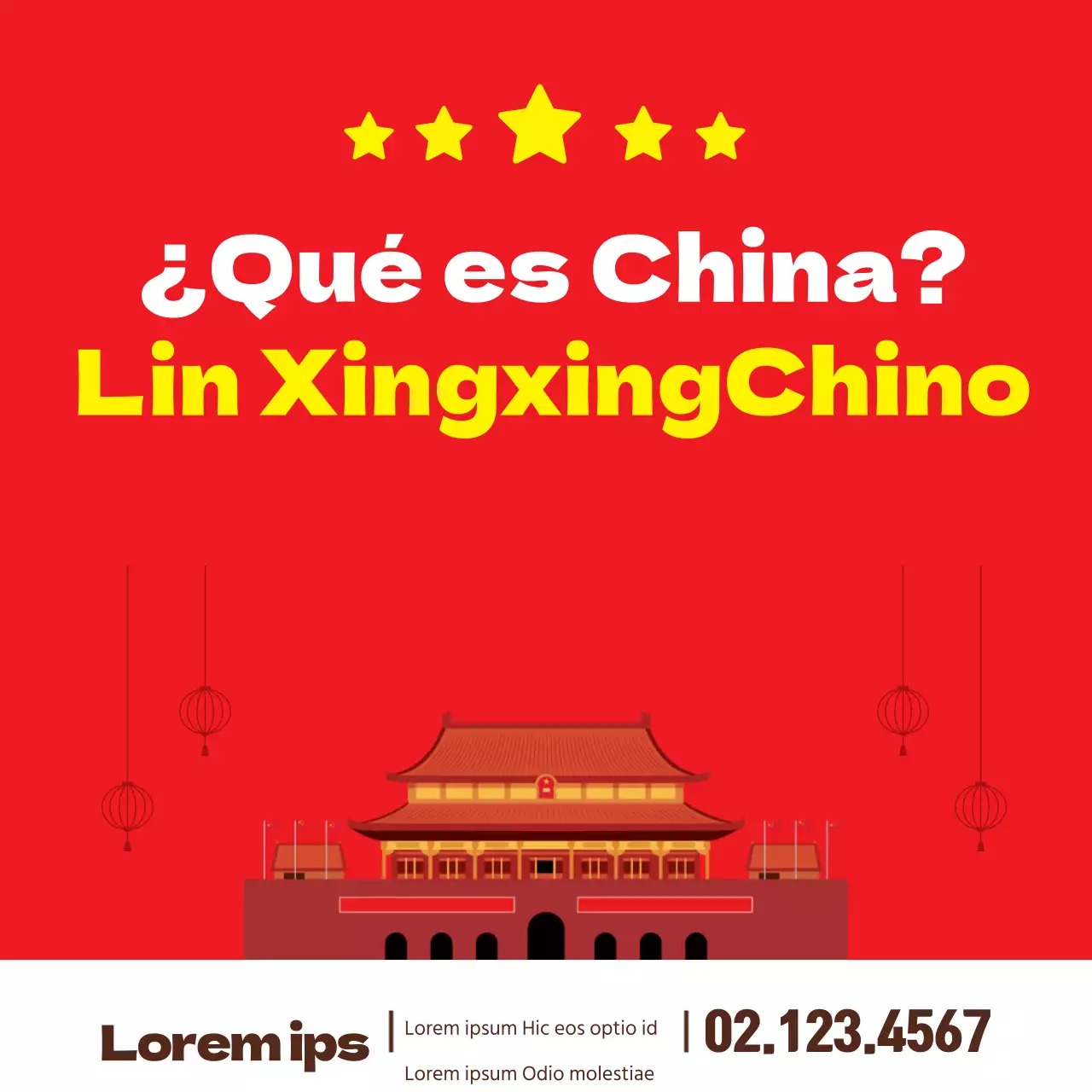 Escuela de chino_Póster cuadrado