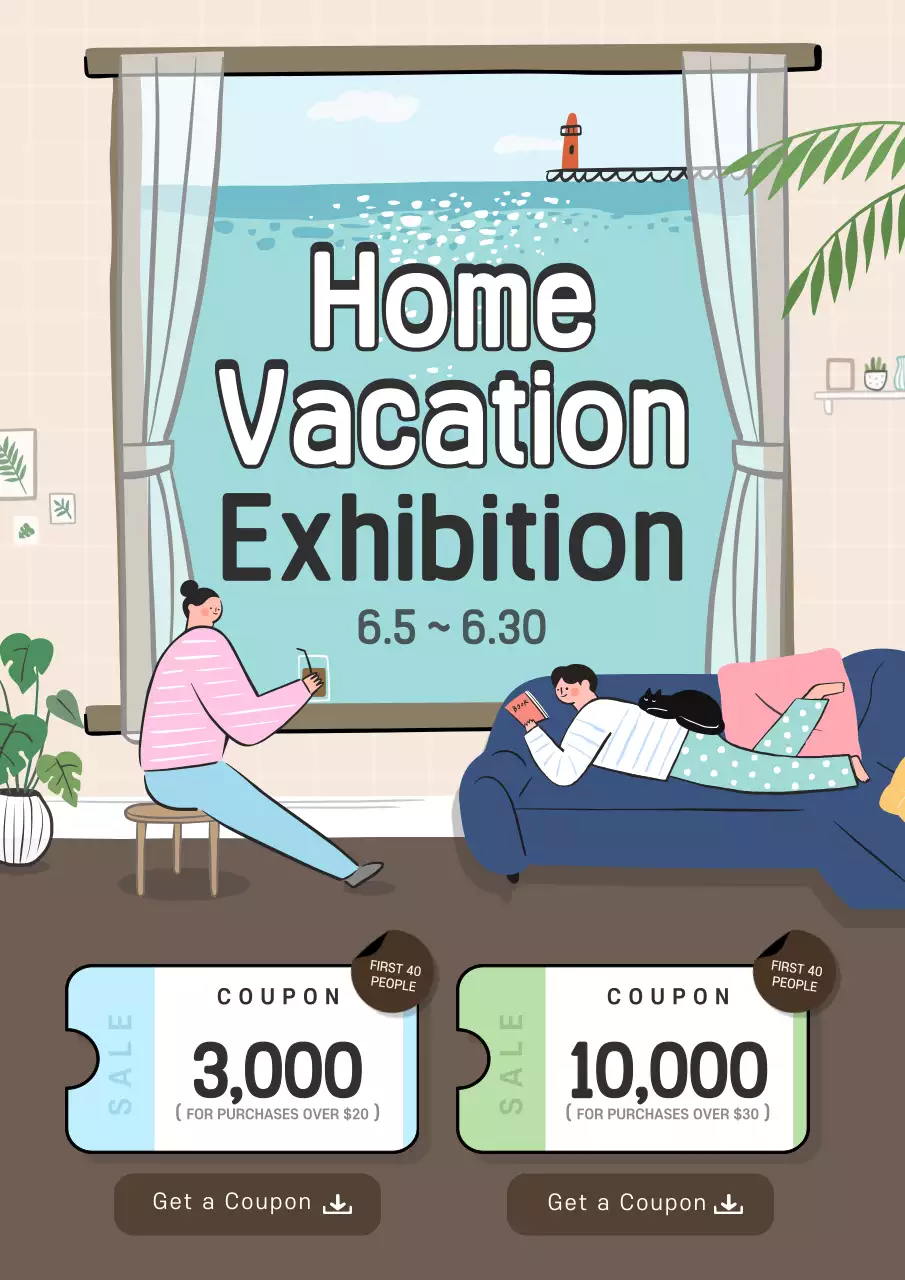 Beige Modern Vacation Promotion Poster