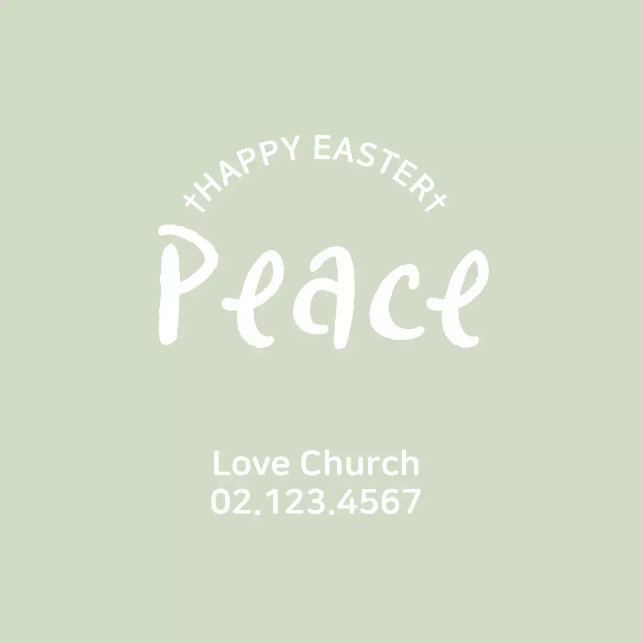 Label gereja yang lucu dengan huruf hijau