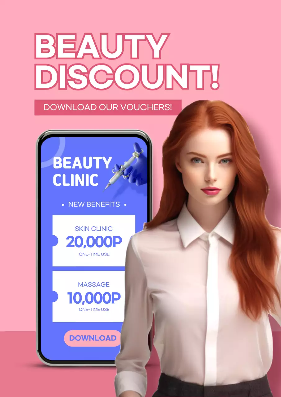 Pink Modern Beauty Promotion Poster
