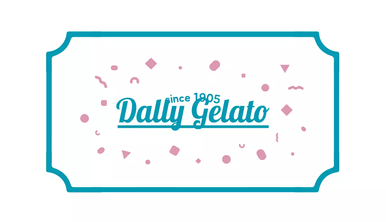 Teal Trendy Gelato Advertisement Business Card