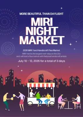 Purple Modern Market Promotion Poster