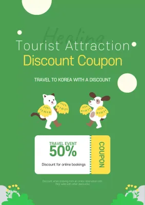 Green Playful Travel Promotion Poster