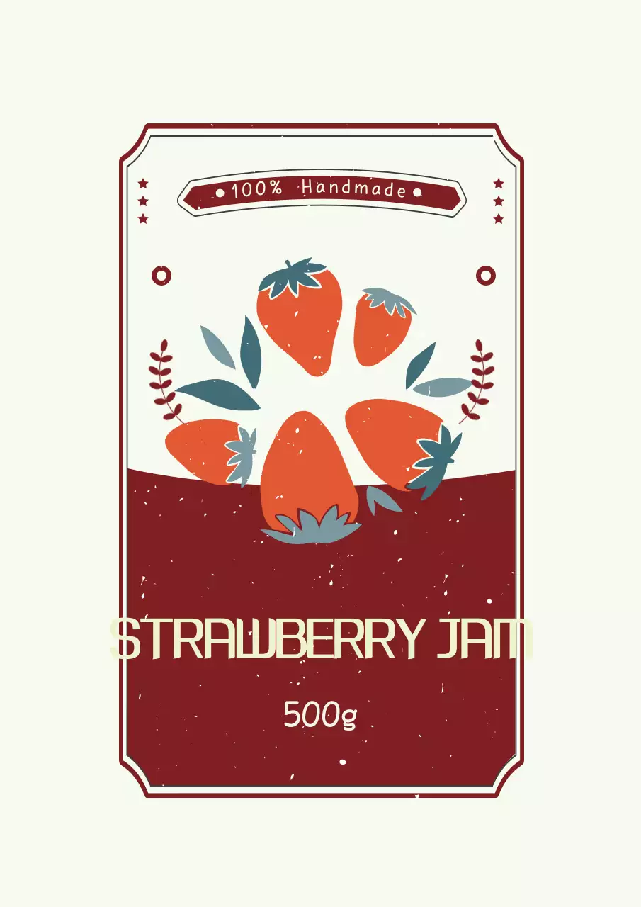 Red Vintage Strawberry Label Poster