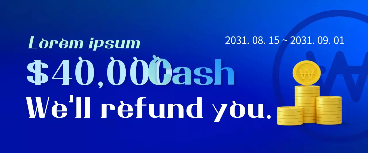 Blue Modern Refund Promotion Banner