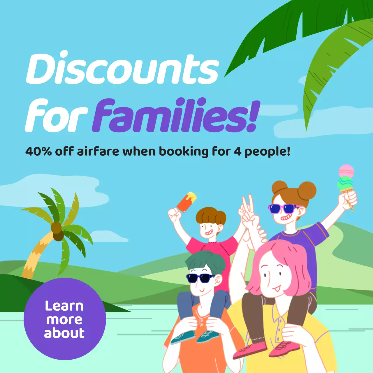 Blue Trendy Travel Promotion Instagram Post