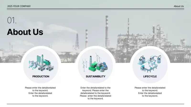Infografis Informasi Perusahaan Grey Modern
