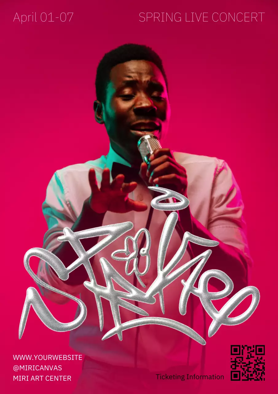 A clean spring live show event in hot pink and silver