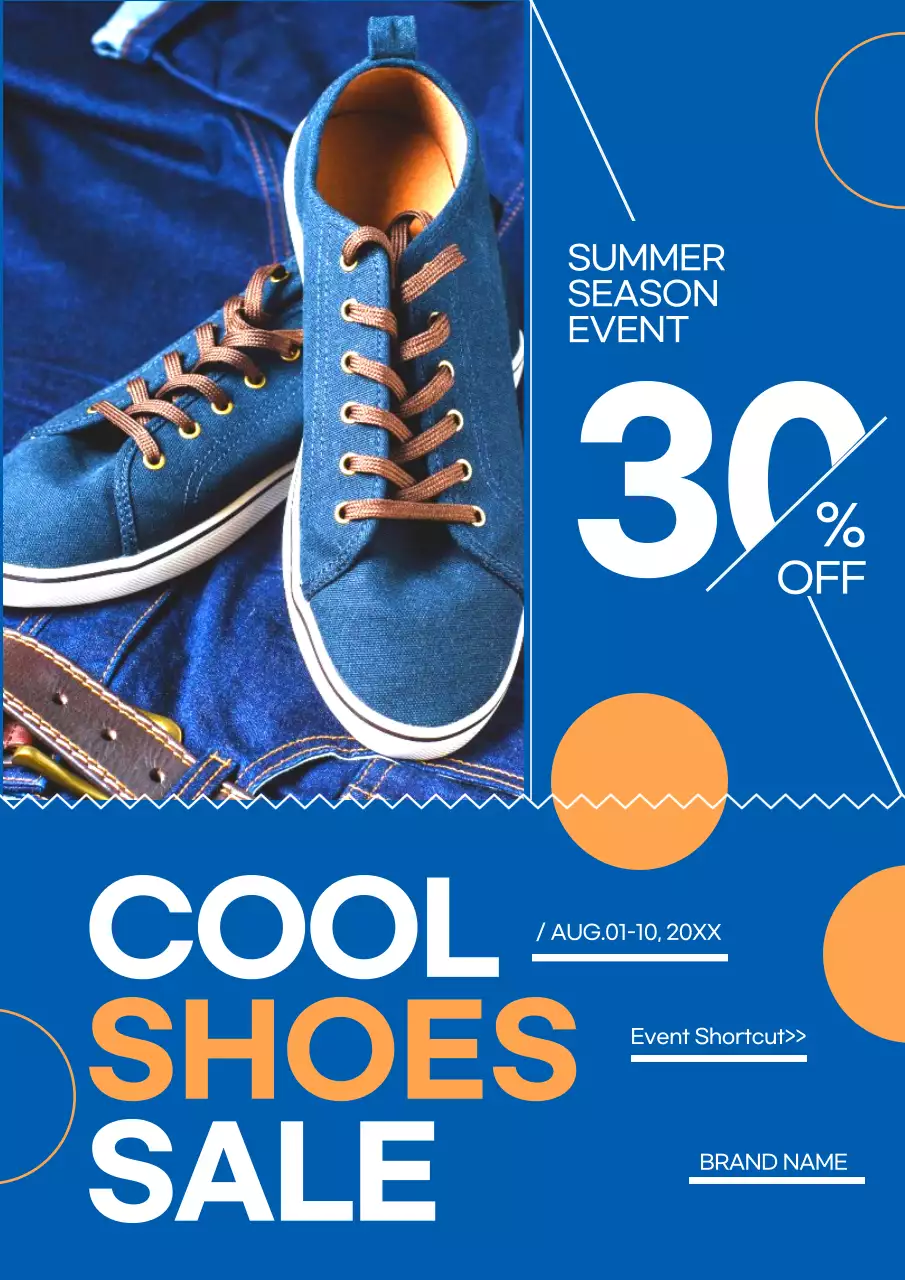 Blue Modern Shoes Sale Promotion Poster