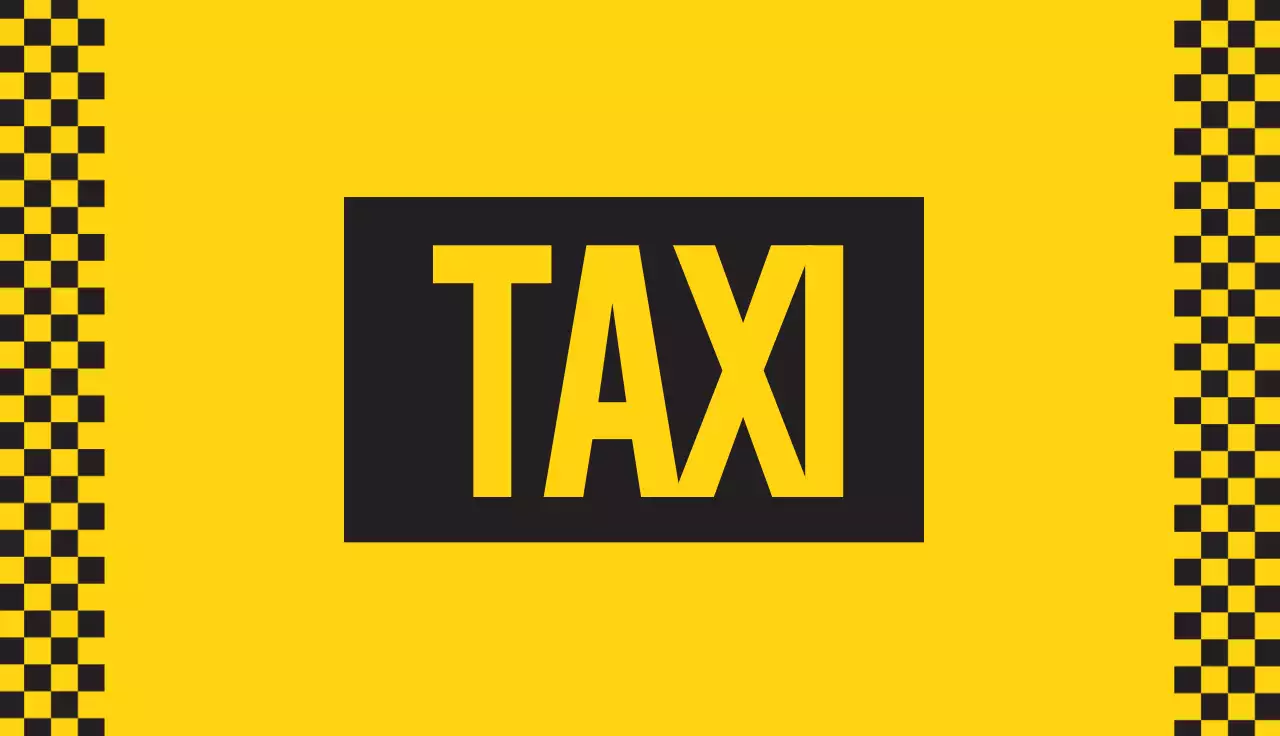Yellow Bold Taxi Advertisement Business Card