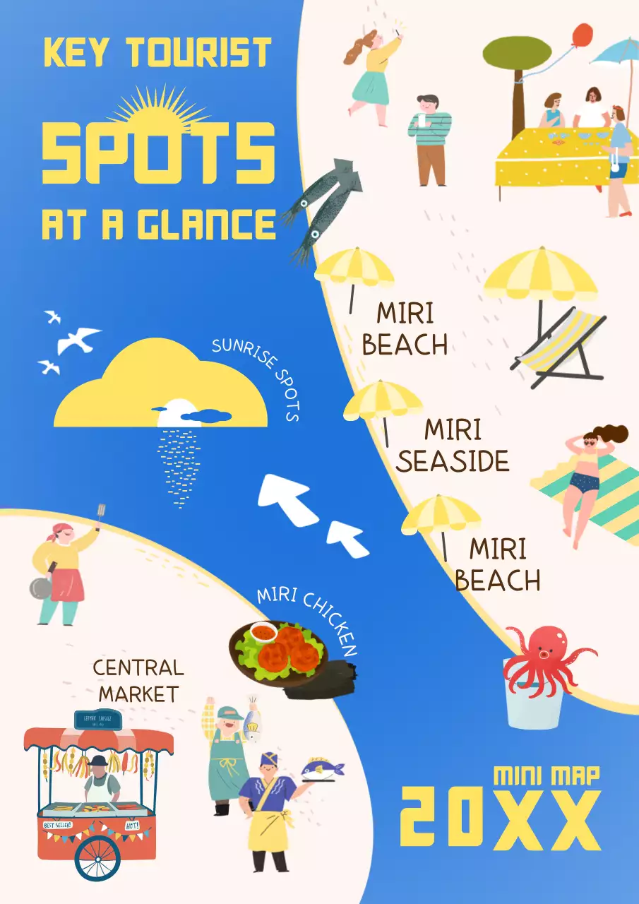 Blue Trendy Tourist Guide Poster