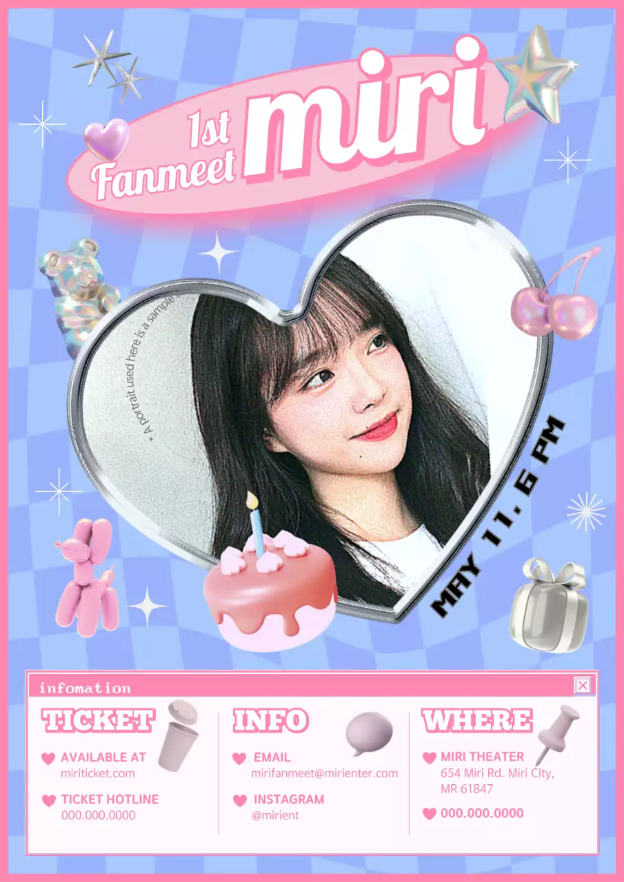 분홍색 귀여운 아이돌 생일카페 정보제공