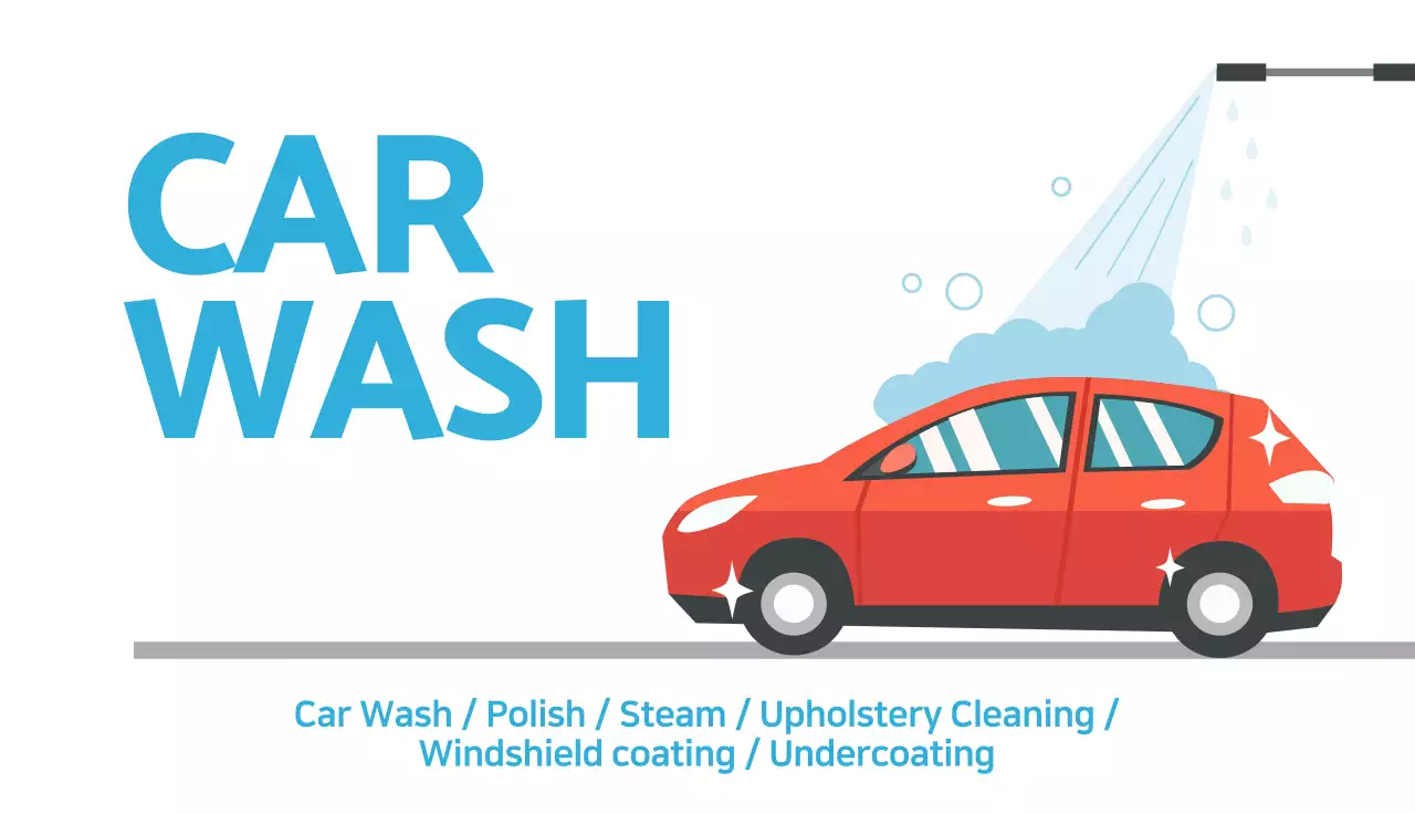Red Clean Car Wash Promotion Business Card