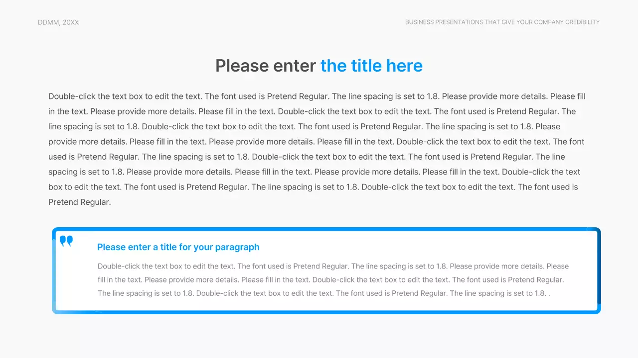 Corporate report with a modern gradient style in blue and white