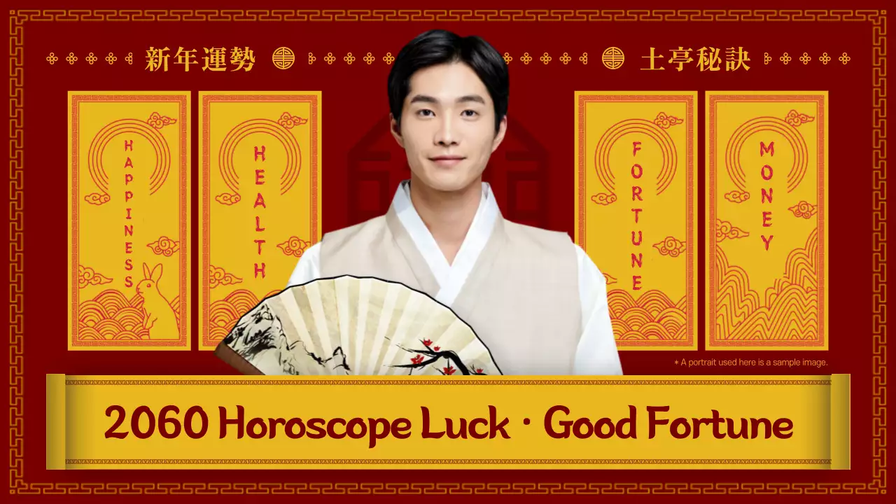 New Year's horoscopes in red and yellow