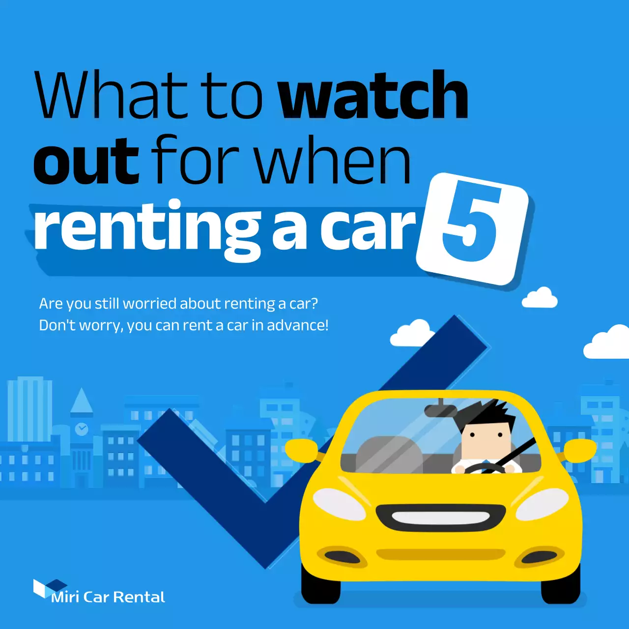Blue Modern Car Rental Guide Social Media Post