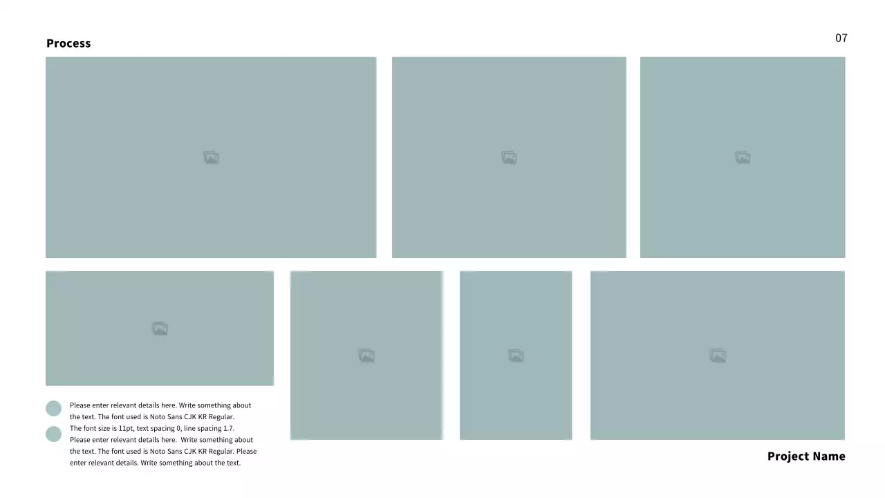 Portfolio with a mint-colored clean layout