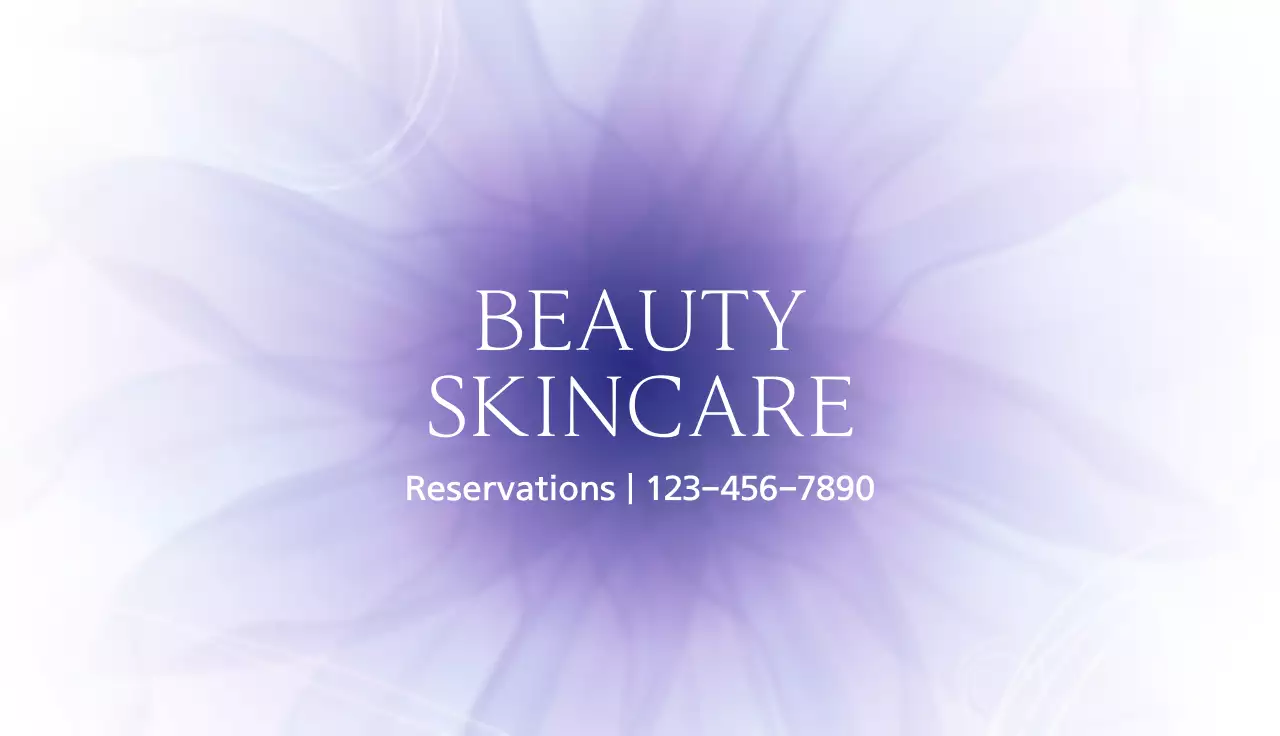 Purple Elegant Skincare Promotion Business Card