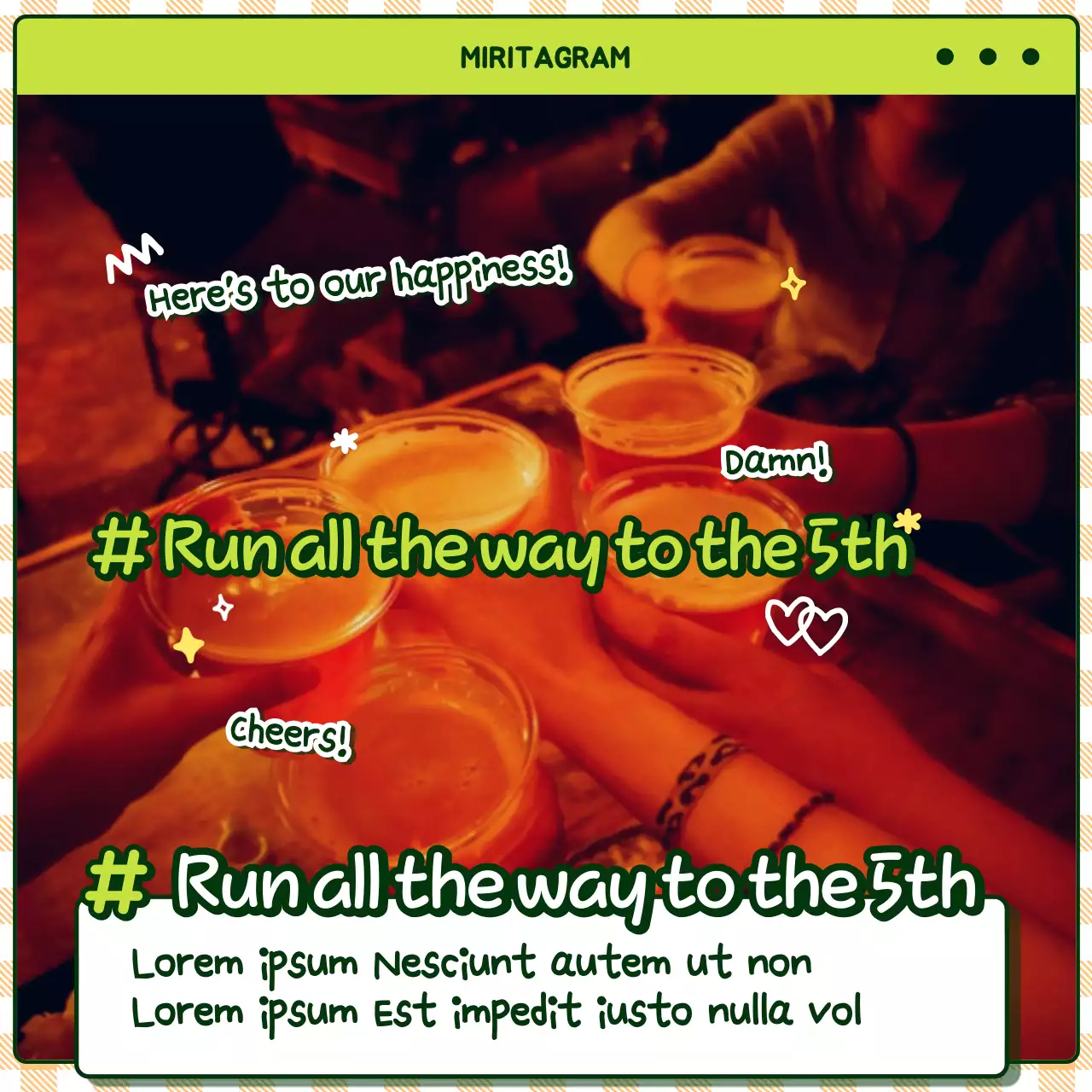 Quảng cáo Cocktail thời trang đầy màu sắc Instagram Carousel