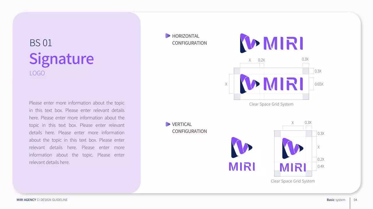 Corporate brand guidelines in purple