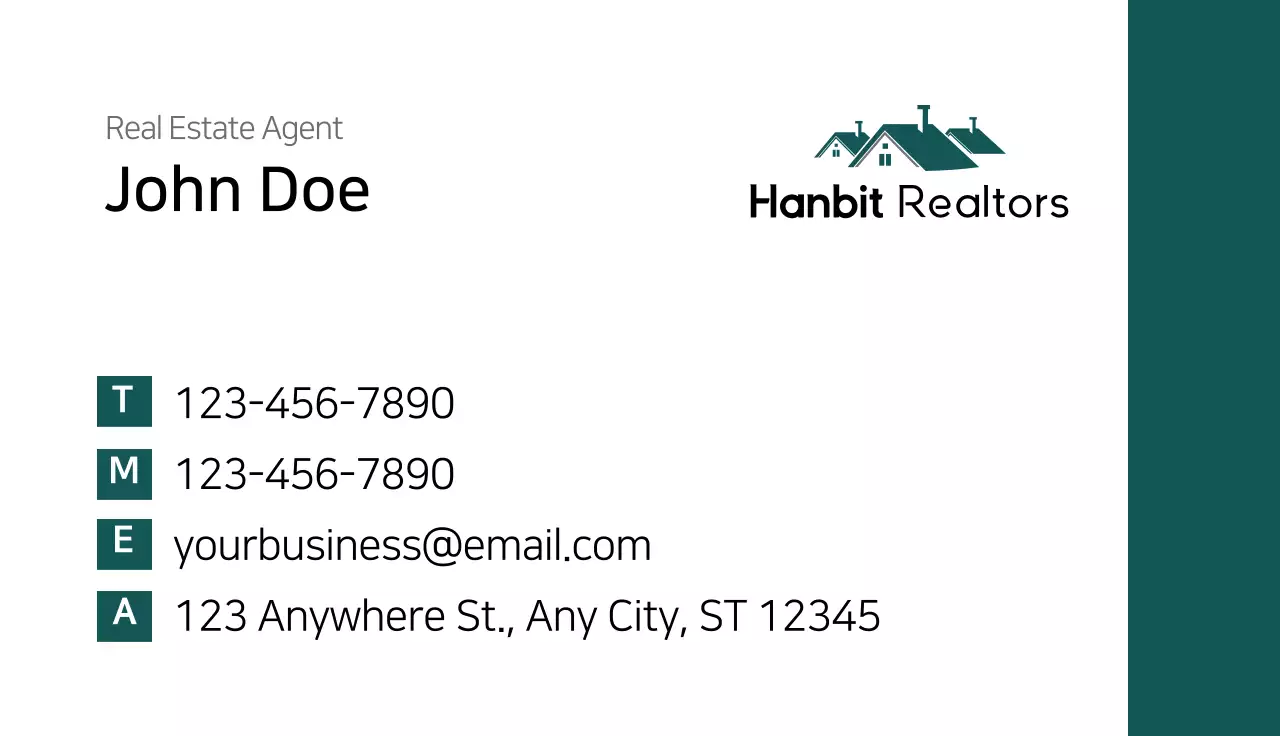 Green Modern Real Estate Business Card