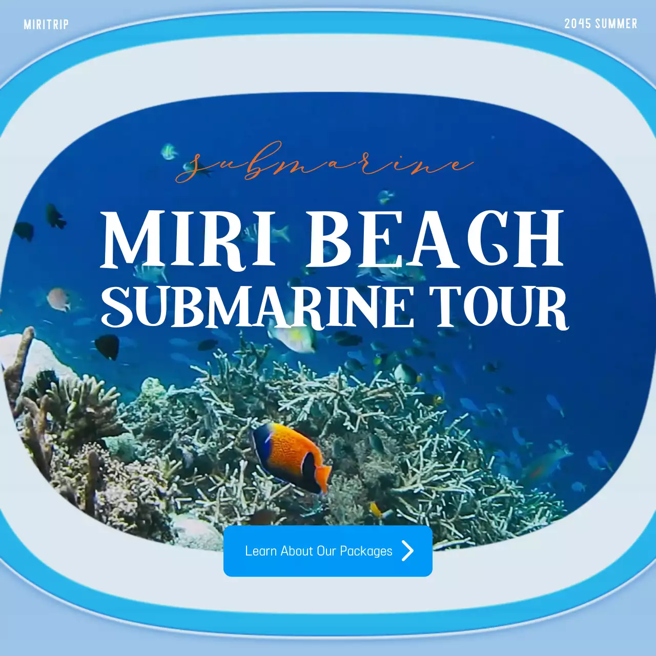 하늘색 바닷속 잠수함컨셉의 잠수함투어 사전예약