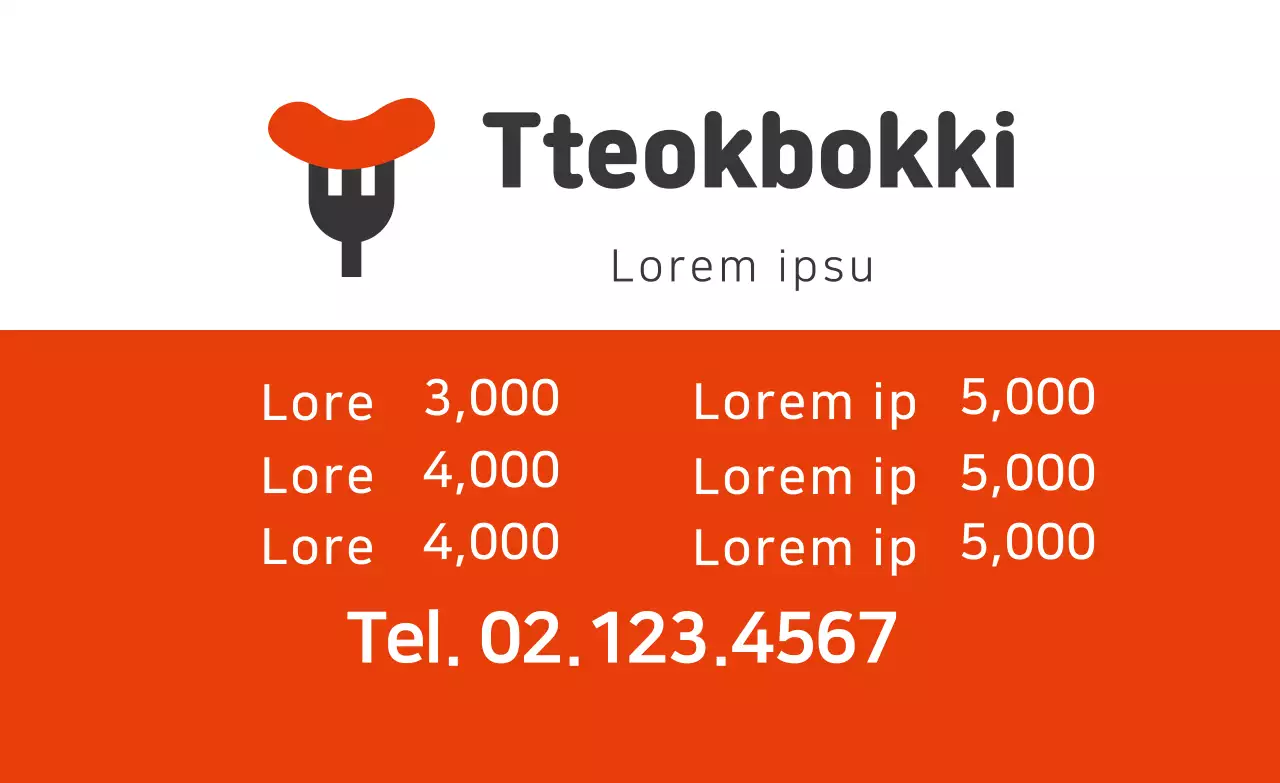 Orange illustration neatly promotes restaurant divisions