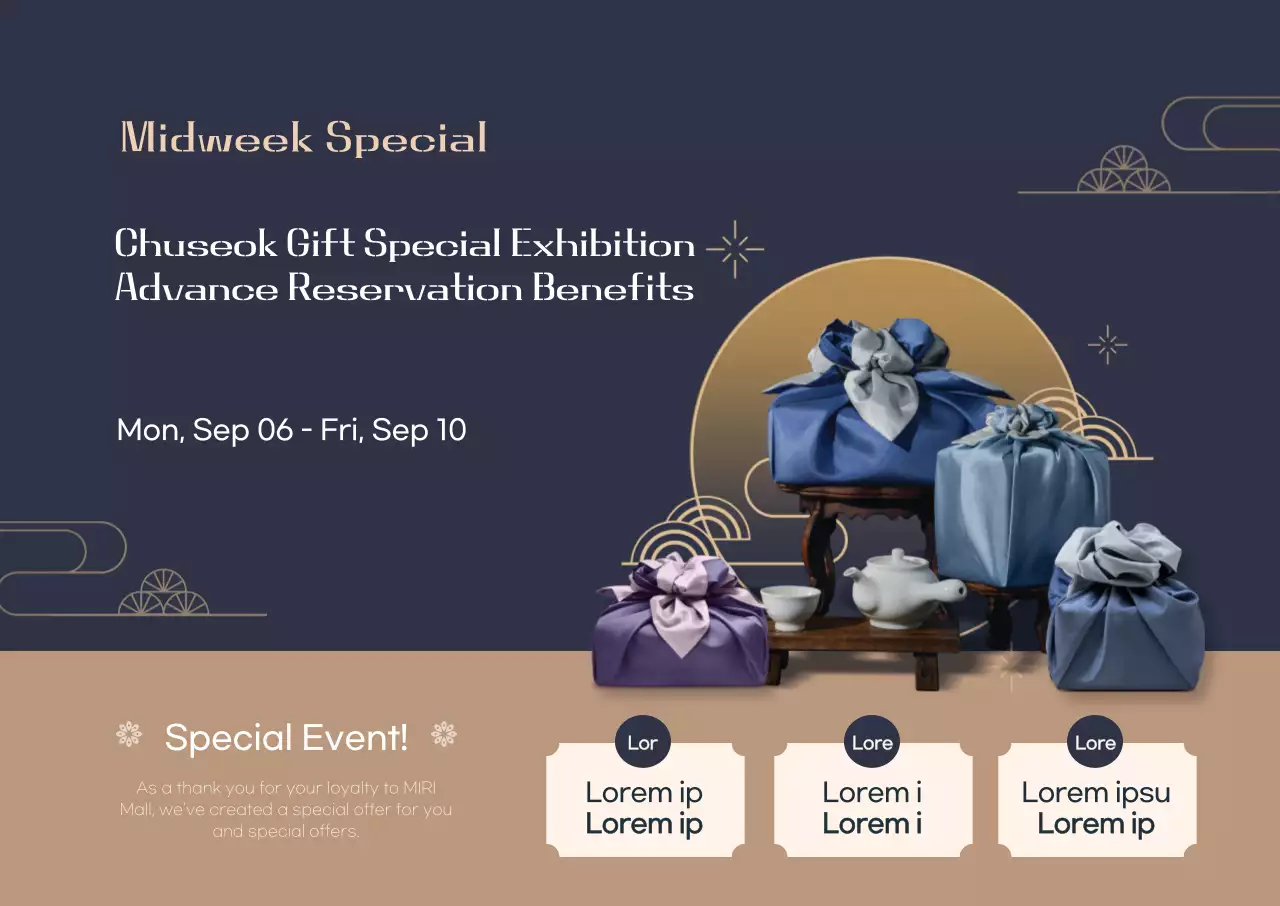 Chuseok gift horizontal poster in navy