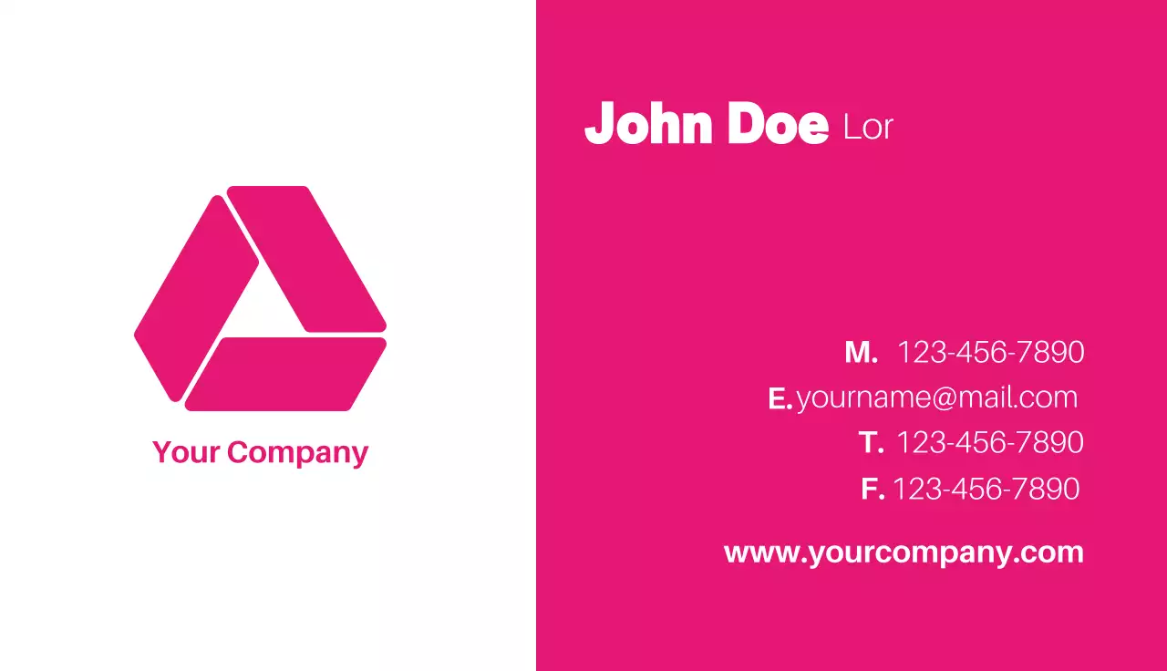 Pink Modern Business Card