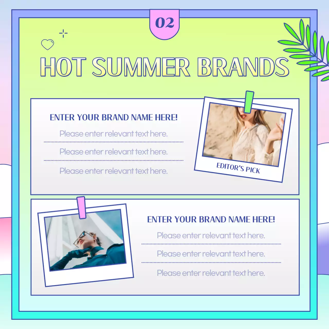 Vòng quay Instagram Khuyến mãi Mùa hè Thời trang Đầy màu sắc