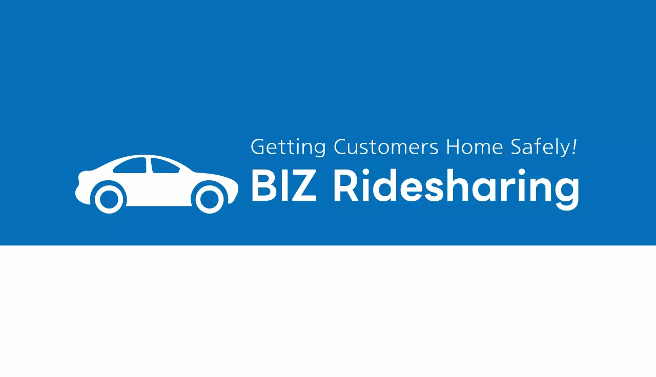 Blue Minimal Ridesharing Promotion Business Card
