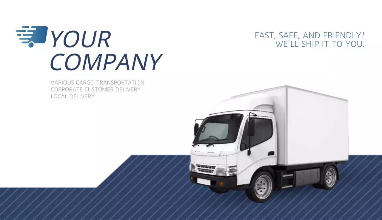 Blue Professional Delivery Promotion Business Card