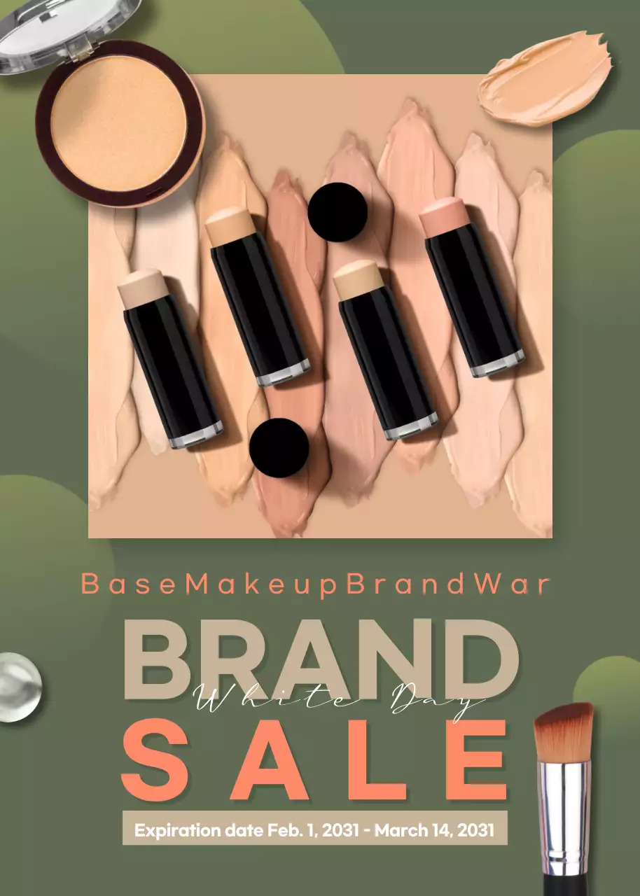 Poster Promosi Rias Wajah Trendi Hijau