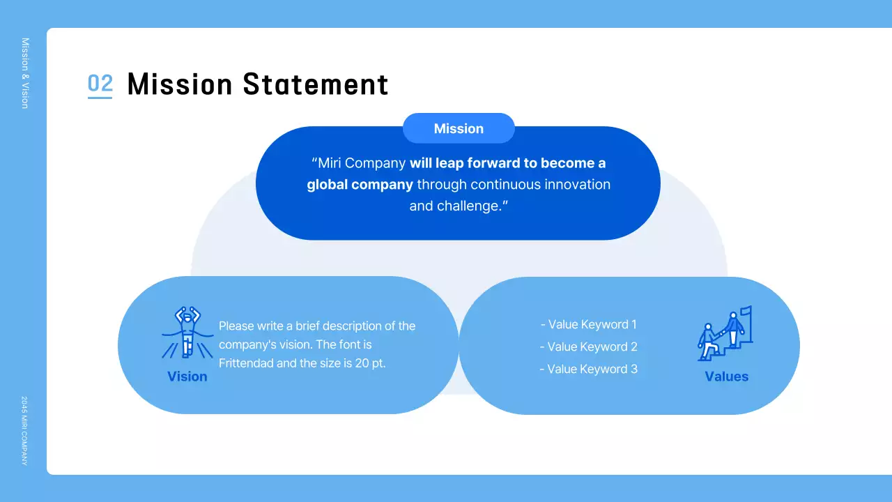 A simple blue company letter