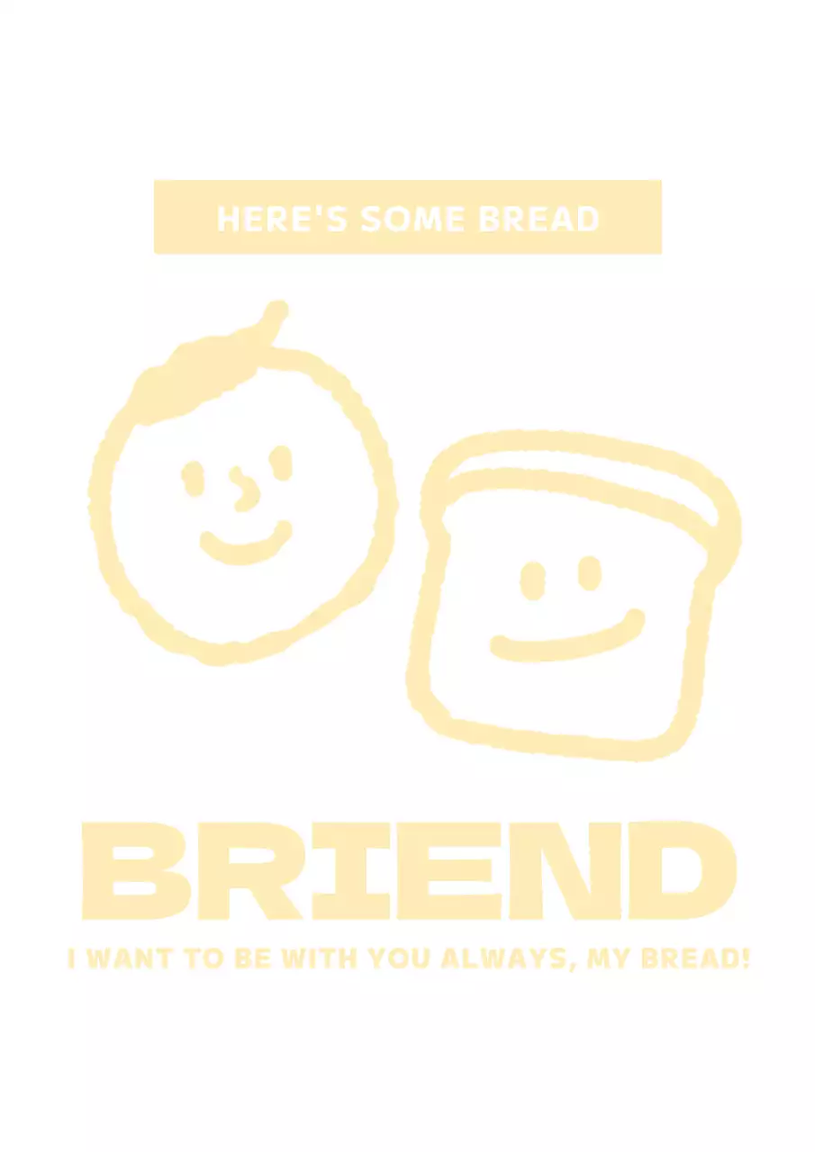 Desain toko roti yang bersih dengan ilustrasi orang dan roti berwarna kuning yang lucu