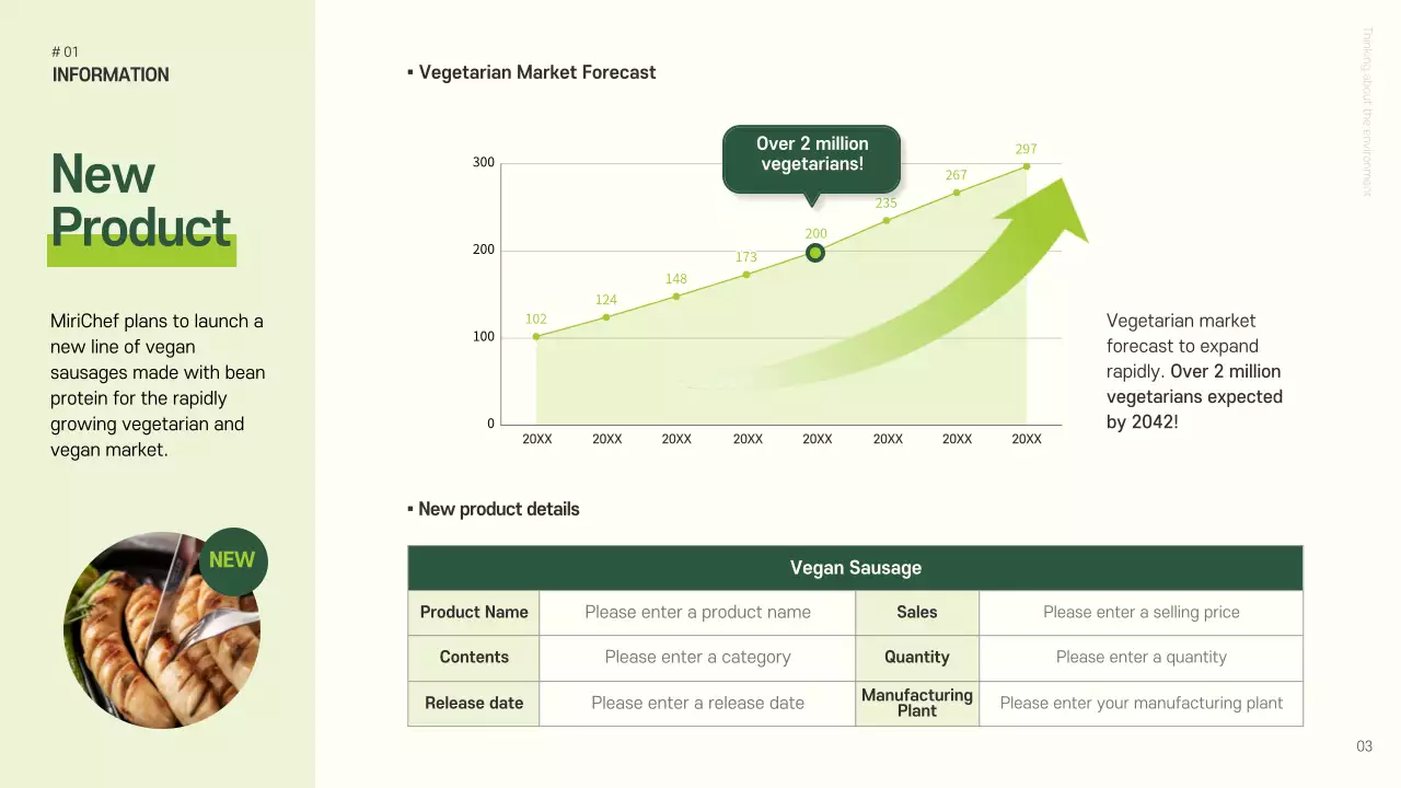 Green Minimal Vegan Plan Presentation
