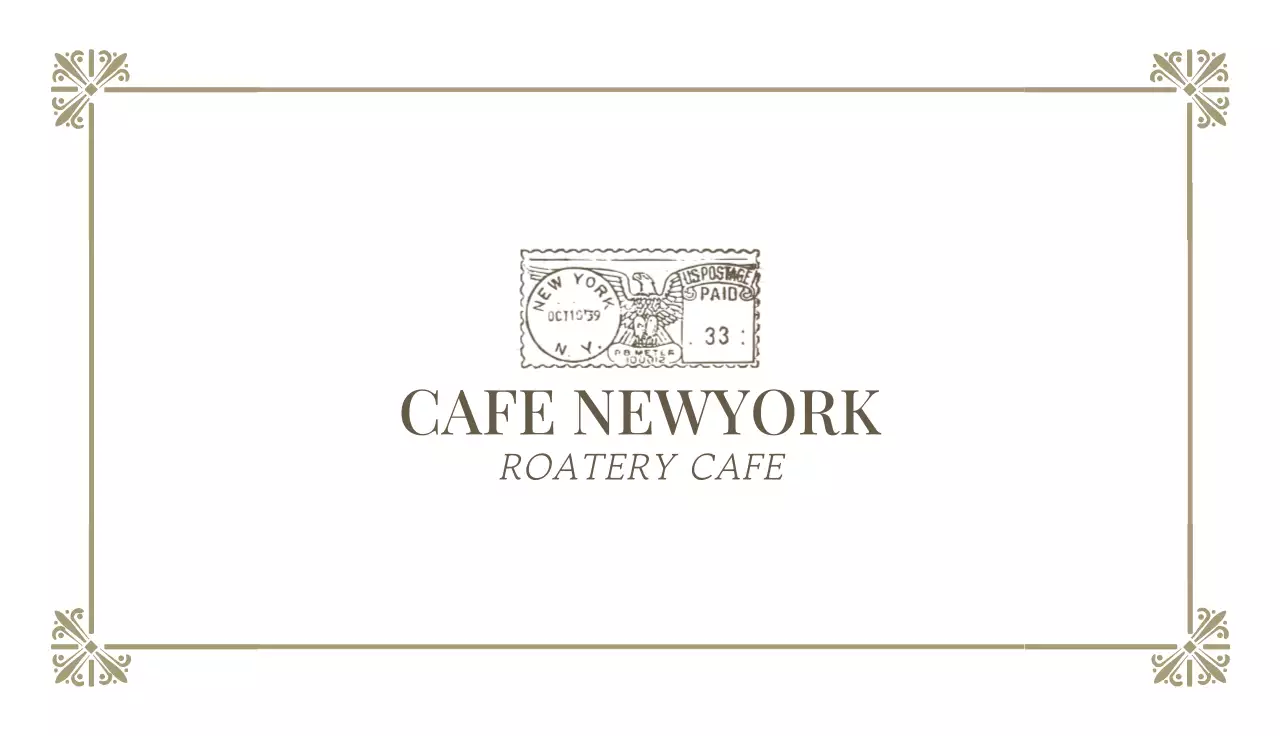 Beige Vintage Cafe Business Card