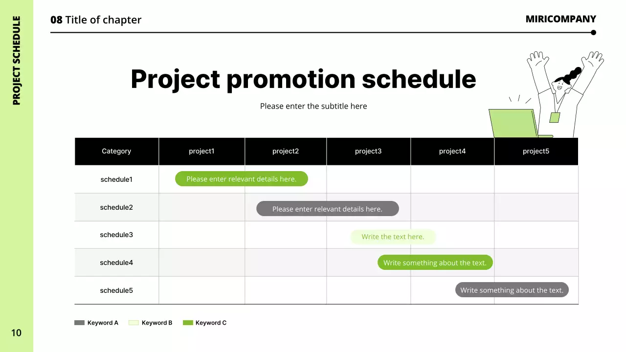 연두색의 일러스트를 활용한 신년사업계획서 