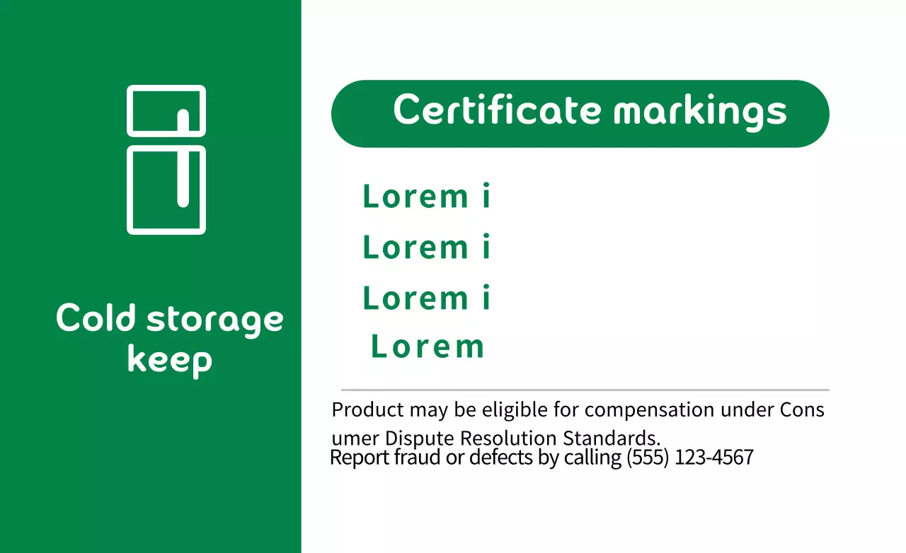 White Green Clean refrigerated food information display