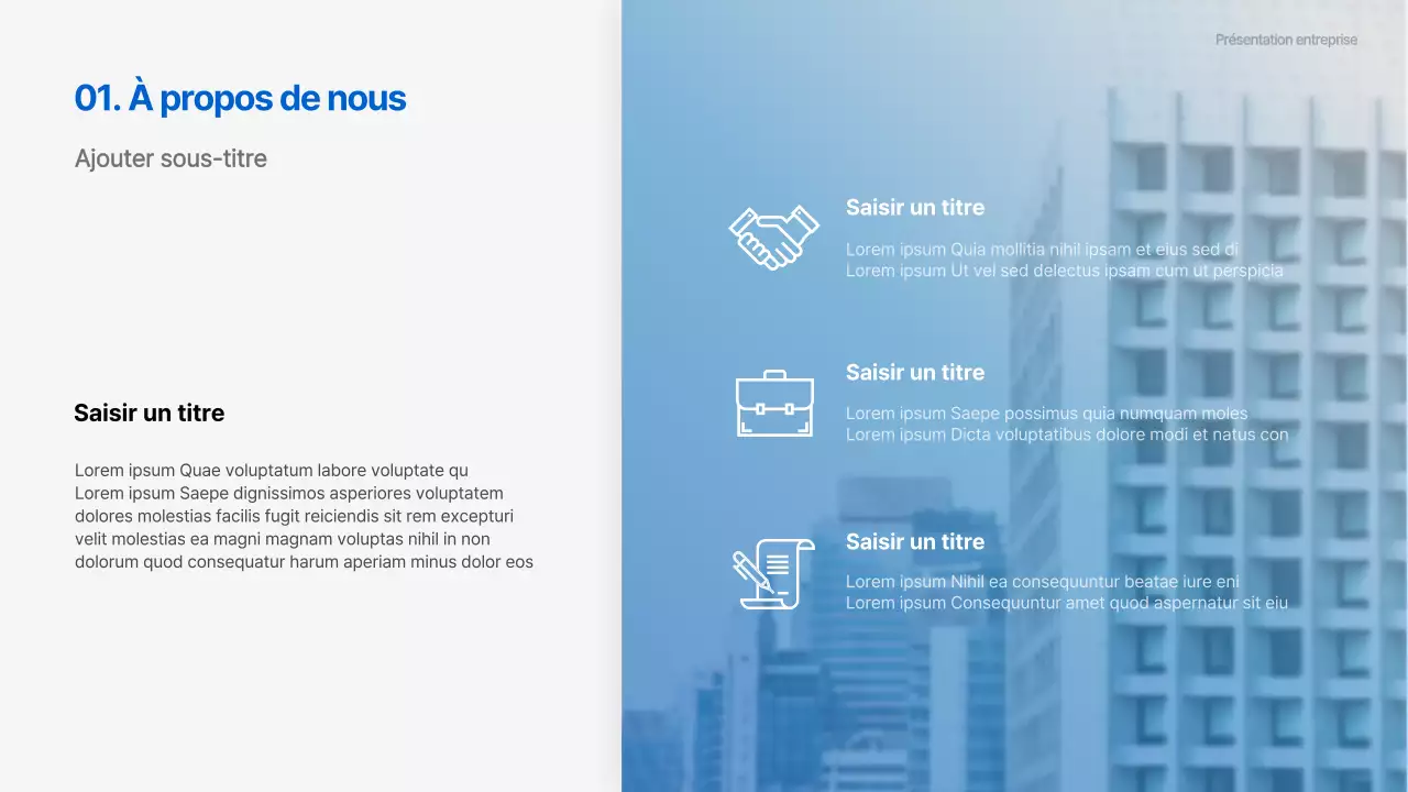 Présentations d'entreprise en mouvement