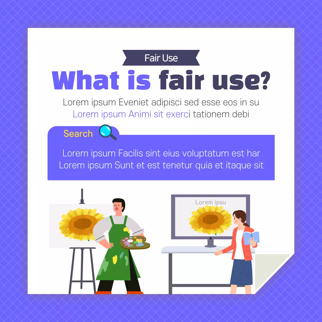 Purple Modern Fair Use Promotion Instagram Carousel