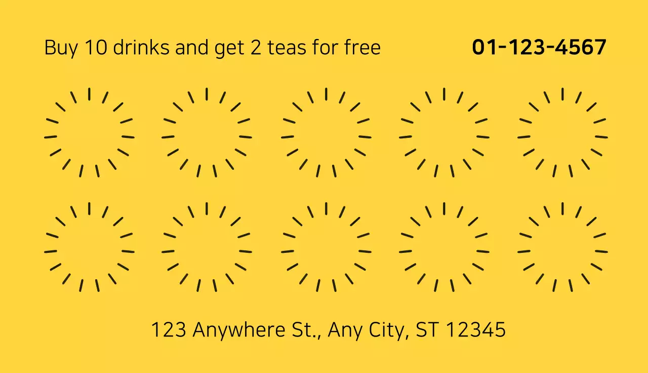 Yellow Simple Beverage Promotion Business Card