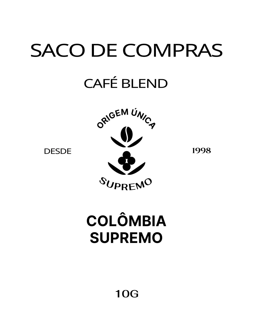 Bolsa com logótipo do café