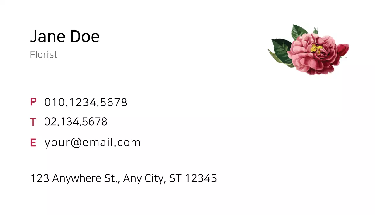 Navy Elegant Flower Business Card