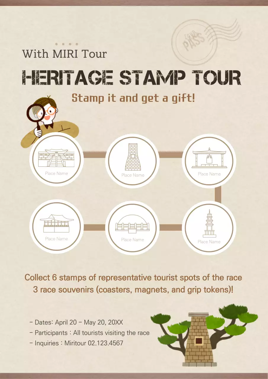 Beige Retro Tour Promotion Poster